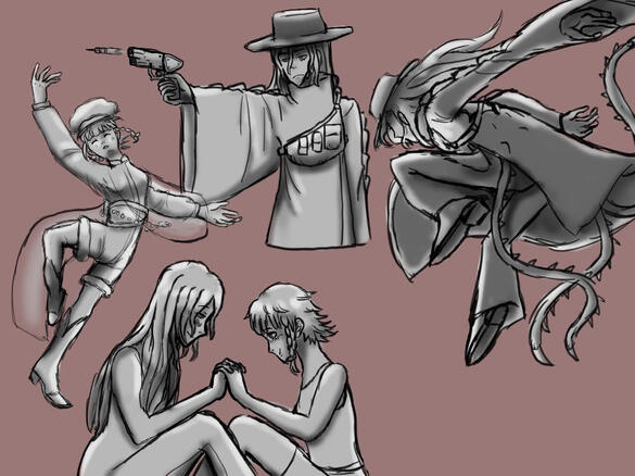 &quot;Warm-up Sketches&quot;, 2023, 1024x760px, Digital